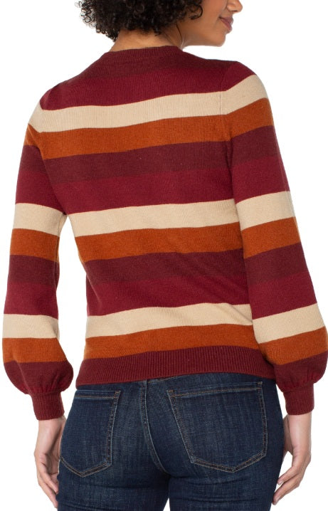 Liverpool Striped Long-Sleeve Sweater – Cozy Fall & Holiday Knit