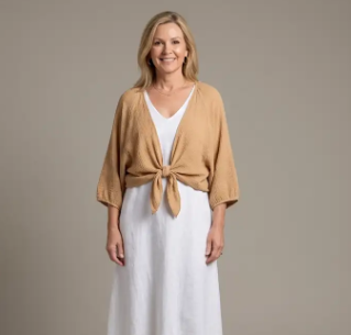 Coastal Breeze Tie-Front Cardigan – Lightweight Effortless Layering Top