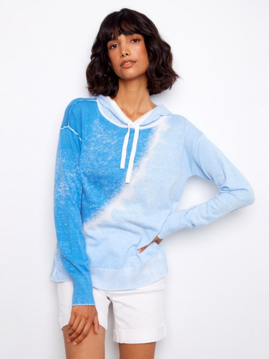 Coastal Cloud Ombre Hoodie Sweater – Lightweight Casual Pullover
