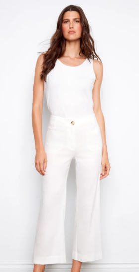 Charlie B High-Rise Cropped Wide Leg Pants – Coastal White