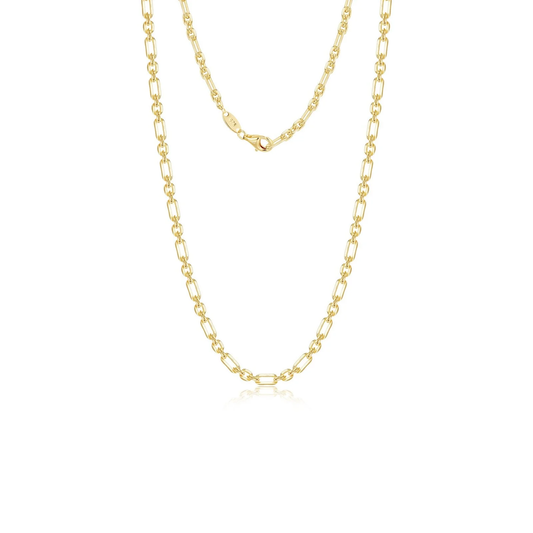 LAFONN Gold-Plated Elongated Link Chain Necklace | Modern Lab-Grown Diamond Simulated Luxury (20")