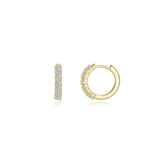 LAFONN Gold Pavé Huggie Earrings | Lab-Grown Diamond Simulated Hoop Earrings