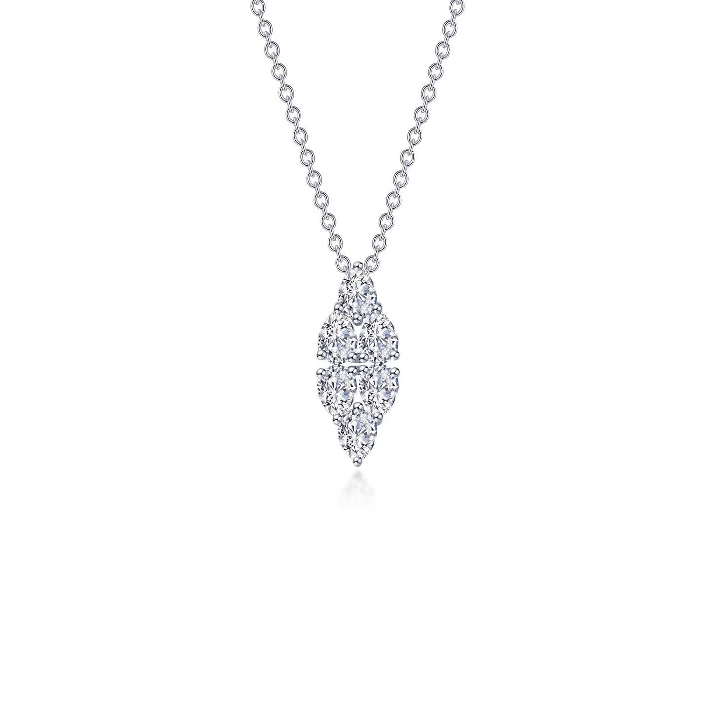 LAFONN Sterling Silver Cluster Pear Necklace | Lab-Grown Diamond Simulated Pendant