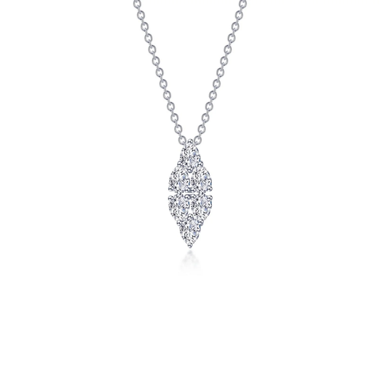 LAFONN Sterling Silver Cluster Pear Necklace | Lab-Grown Diamond Simulated Pendant