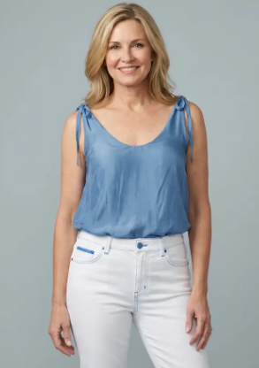 Coastal Flowy Tie-Shoulder Blouse – Lightweight Summer Top