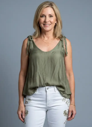 Coastal Flowy Tie-Shoulder Blouse – Lightweight Summer Top