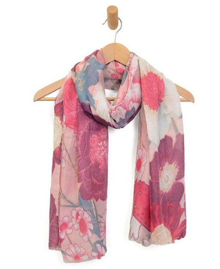 Blossom Lightweight Floral Scarf – Sheer Spring & Summer Wrap